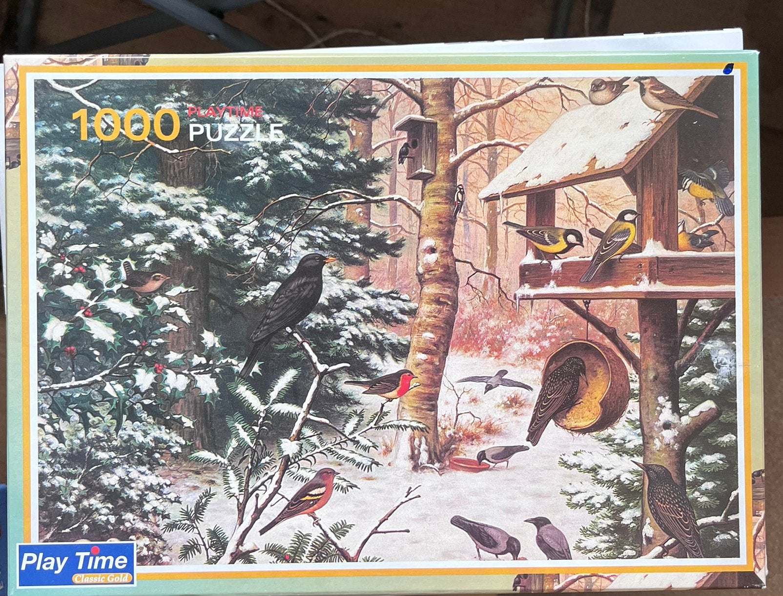 Legpuzzel - Vogels ik de winter, Ophalen of Verzenden, 500 t/m 1500 stukjes, Gebruikt, Legpuzzel
