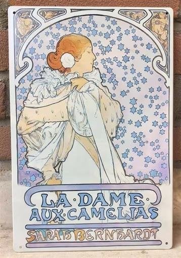 ALPHONSE MUCHA Sarah Bernhardt Metalen Wandbord, Verzenden, Nieuw