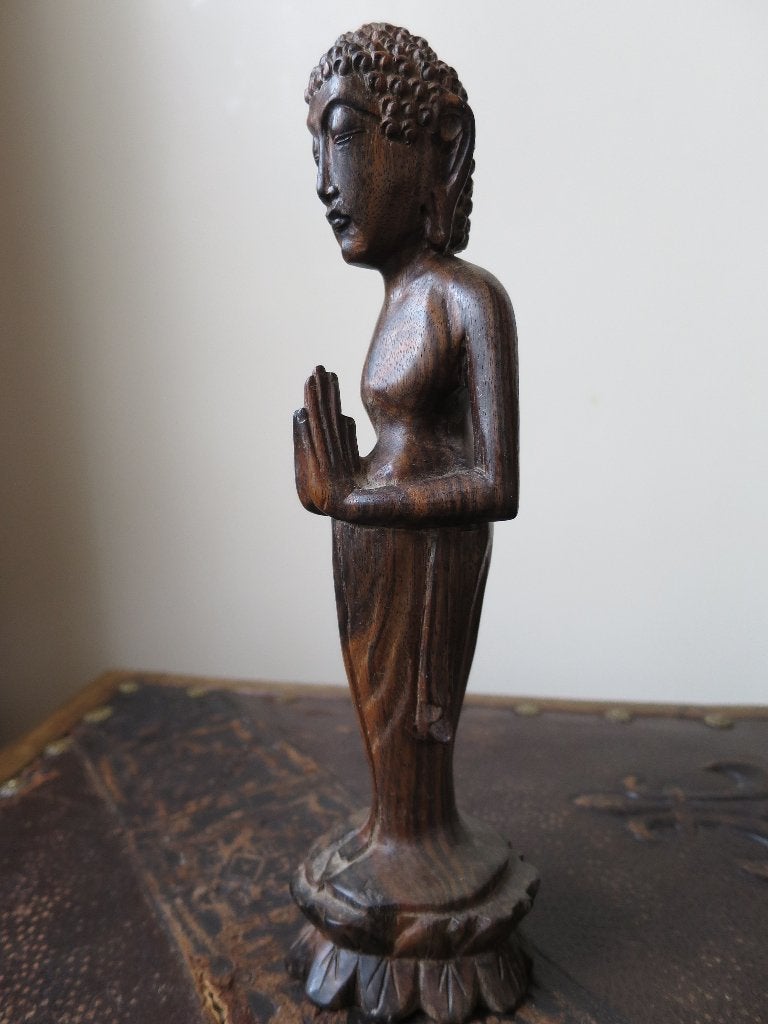 mooi uit coromandel hout gesneden beeldje 20 cm, Antiek en Kunst, Ophalen of Verzenden