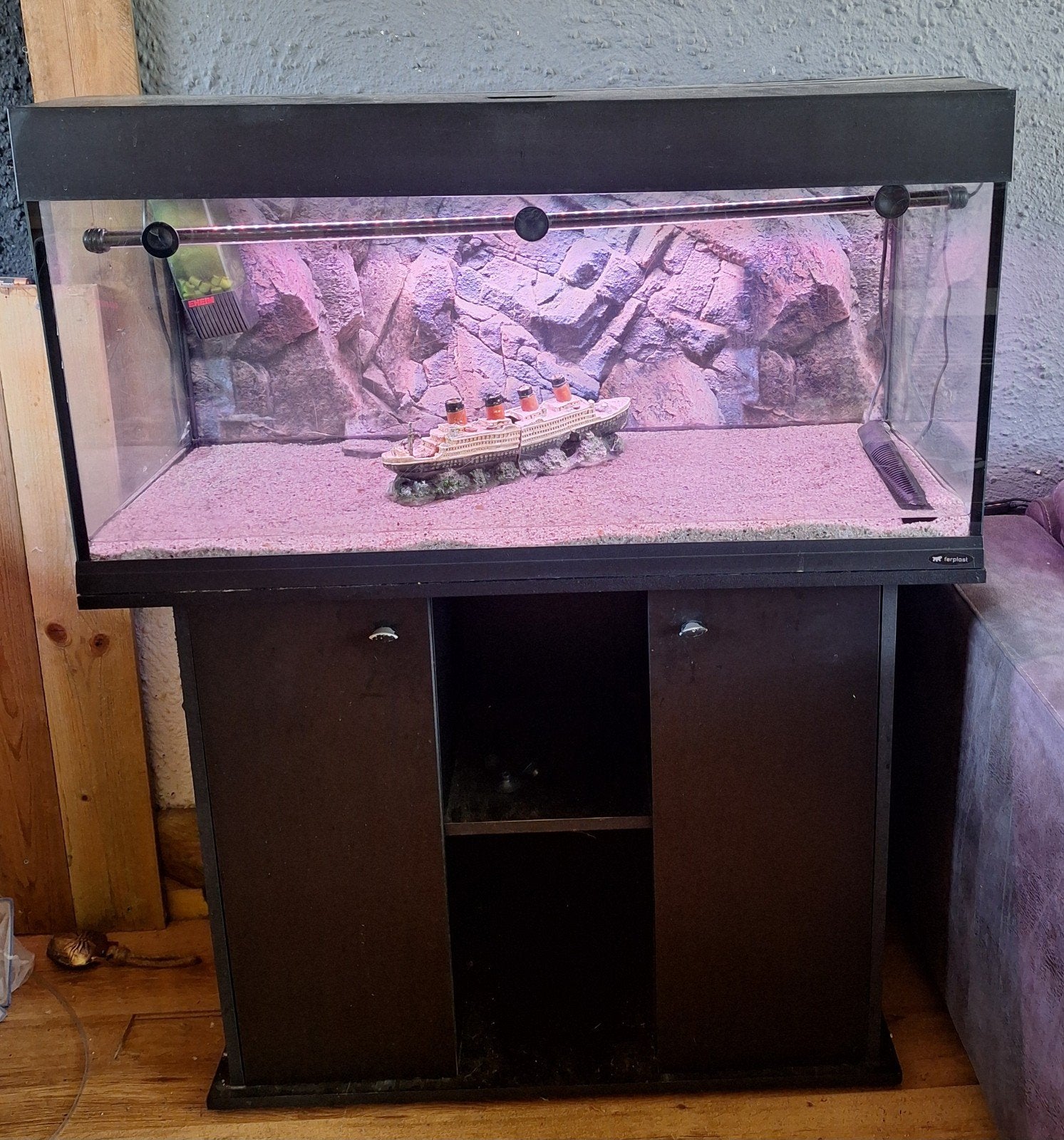 Ferplast Aquarium 100cm, Ophalen, Inclusief deksel, Gebruikt, Leeg aquarium