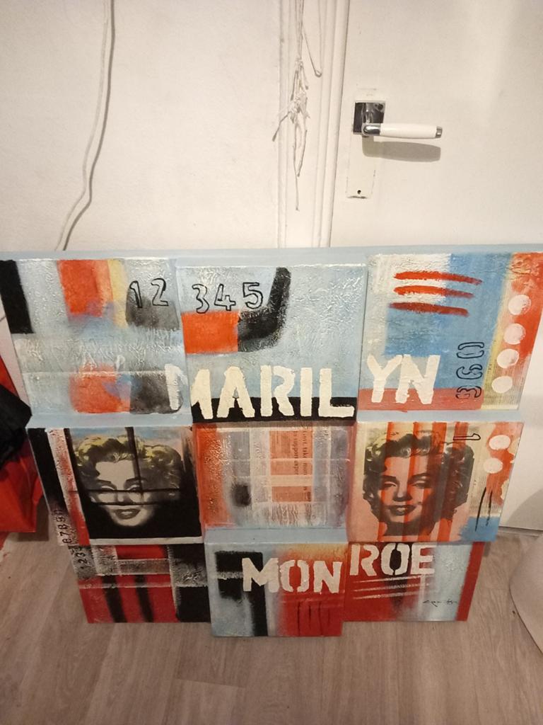 Marilyn Monroe schilderij/ kamfastdoek, Ophalen of Verzenden