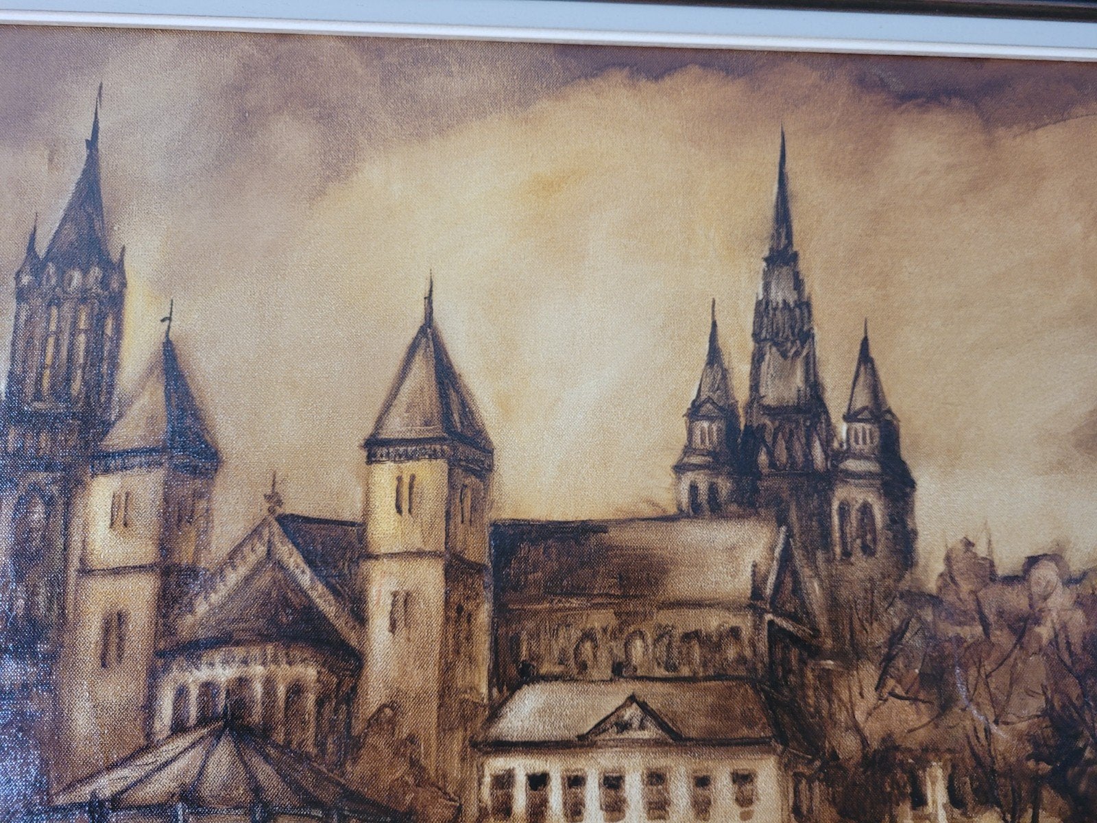 schilderij van het vrijthof in Maastricht van Pie Wilhelmus., Ophalen of Verzenden