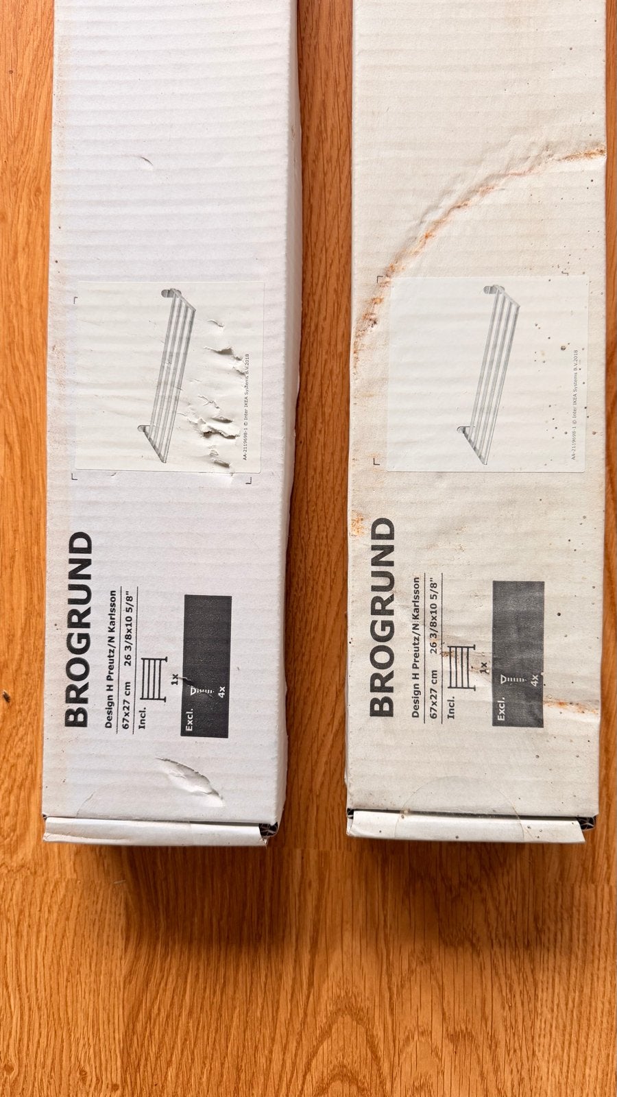 IKEA BROGRUND Handdoekrek 67x27 cm (2 stuks), Ophalen of Verzenden, Nieuw