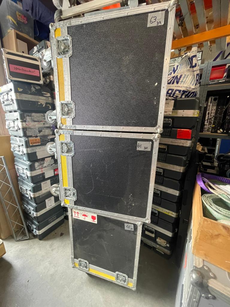 AMPTOWN CASES Stolpcase 54x46cm 8+54cm Hoog met Bleu Wheels, Muziek en Instrumenten, Ophalen, Gebruikt, Overige instrumenten, Flightcase