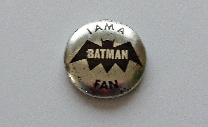 Batman Fan Button - Speldje - zilver - 1966, Verzenden, Zo goed als nieuw, Overige typen