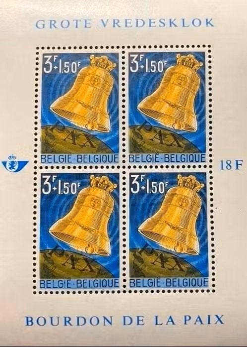 Belgie 1963 - OBP blok 34 - Vredesklok, Postzegels en Munten, Postzegels | Europa | België, Ophalen of Verzenden, Postfris, Postfris