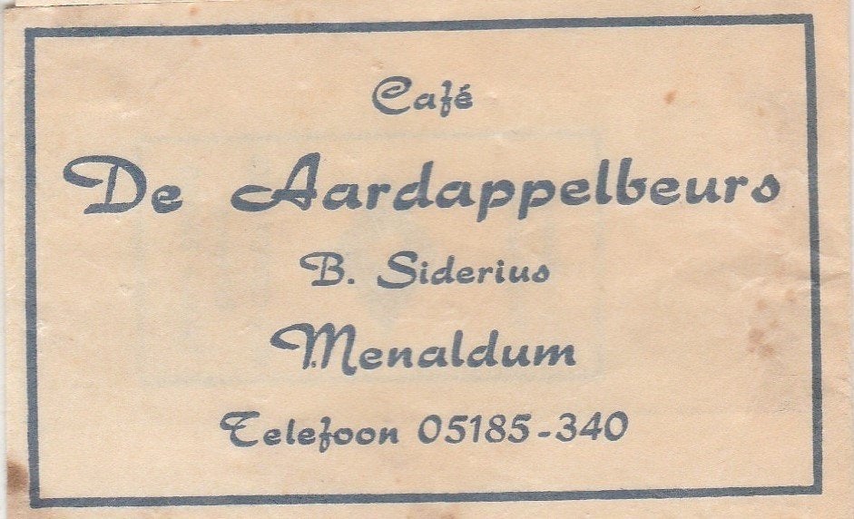 De Aardappelbeurs Menaldum - B Siderius, Ophalen of Verzenden
