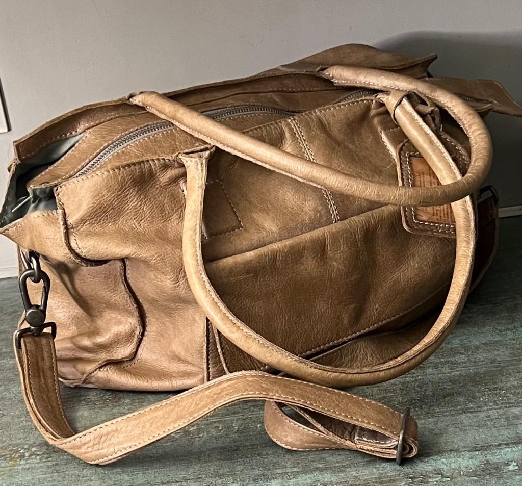 Cowboysbag. Grote leren schoudertas/luiertas., Ophalen of Verzenden, Zo goed als nieuw, Overige kleuren, Leer