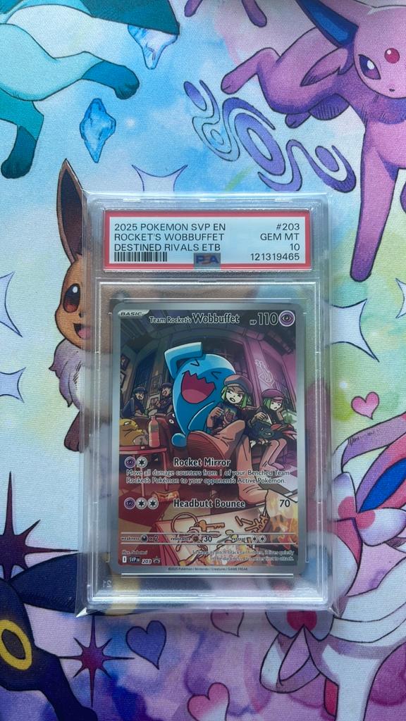 Team Rocket’s Wobbuffet SVP 203 PSA 10 Destined Rivals Elite, Ophalen of Verzenden, Nieuw