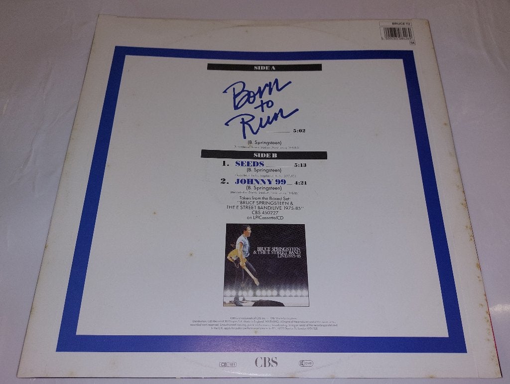 Bruce Springsteen VINYL 12 INCH Born To Run Live UK persing, Ophalen of Verzenden, Zo goed als nieuw, 12 inch