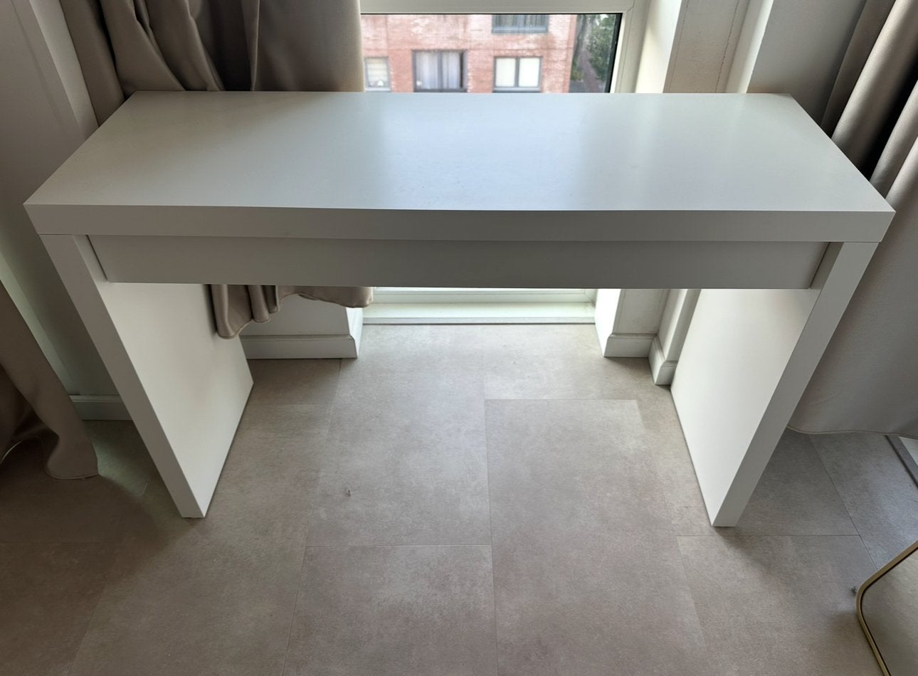 IKEA MALM bureau wit, 120x41 cm, Ophalen, Zo goed als nieuw