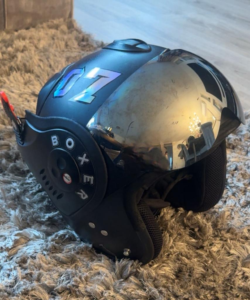 Boxer helm, Fietsen en Brommers, Brommerhelmen, Ophalen, Zo goed als nieuw