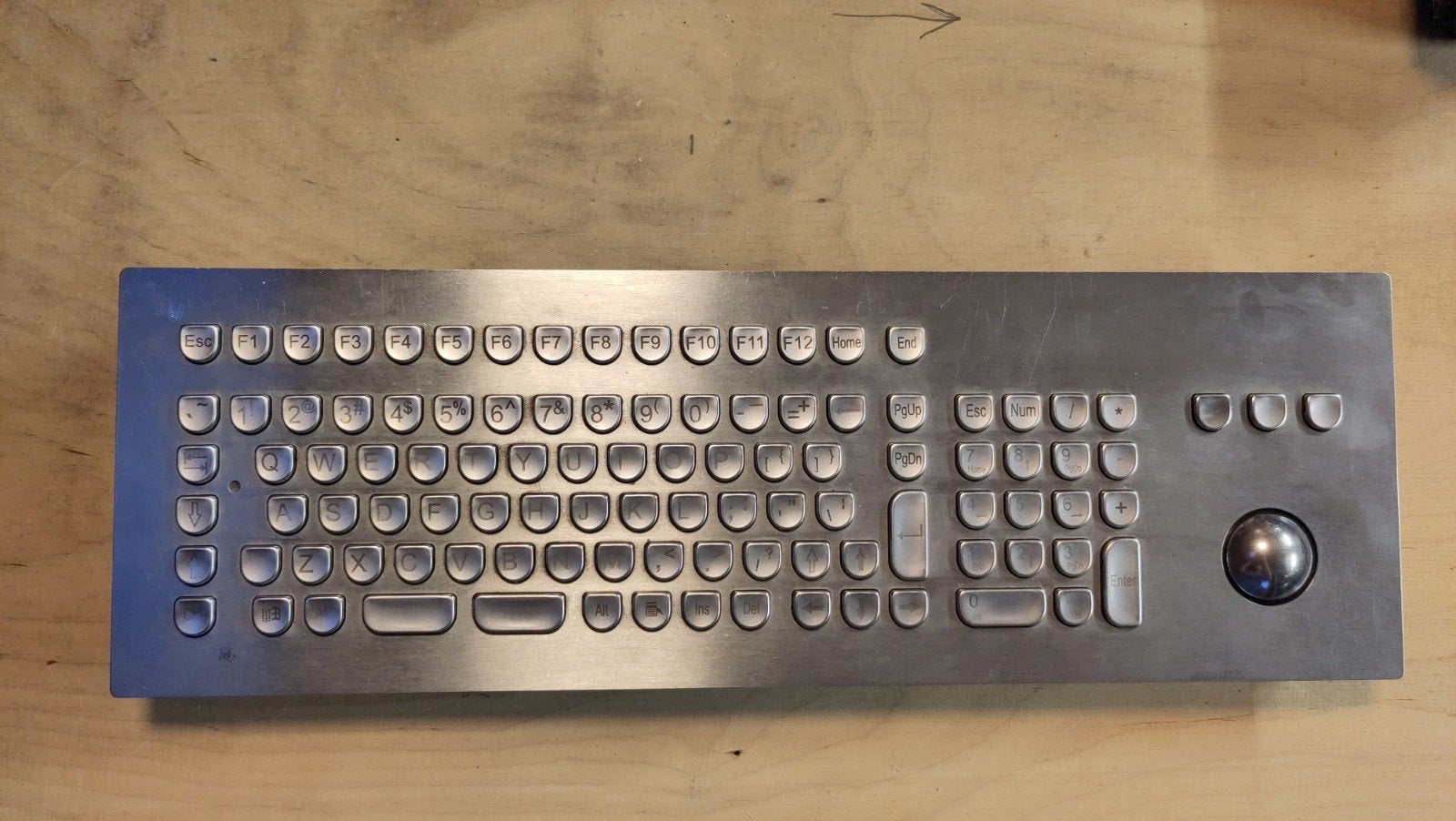 InduKey KV14008 industrieel toetsenbord met trackball, Gebruikt, InduKey, Ophalen of Verzenden, Qwerty