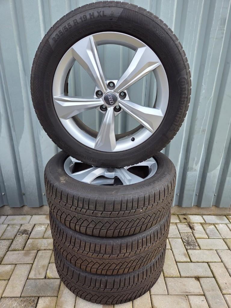 Winterset audi q5 19 inch, Auto-onderdelen, Banden en Velgen, Gebruikt, Banden en Velgen, Winterbanden, 235 mm