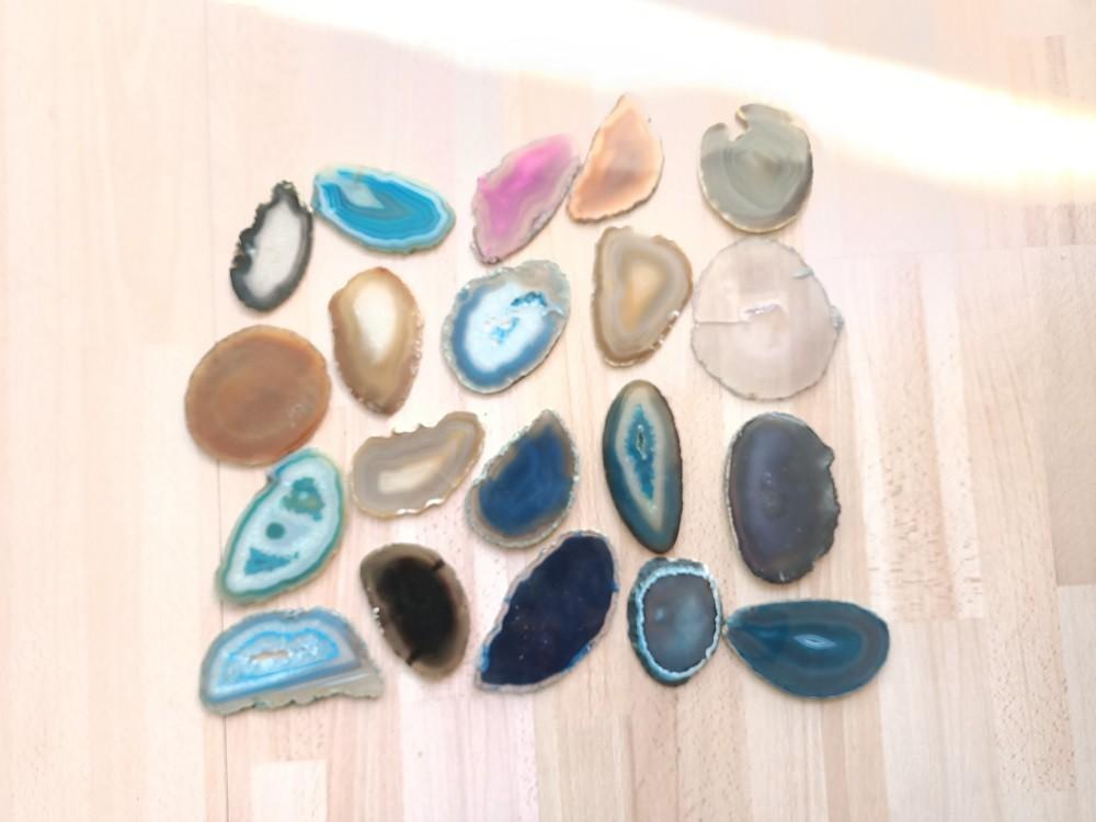(20) Kleine collectie agaatschijven, Verzenden, Mineraal