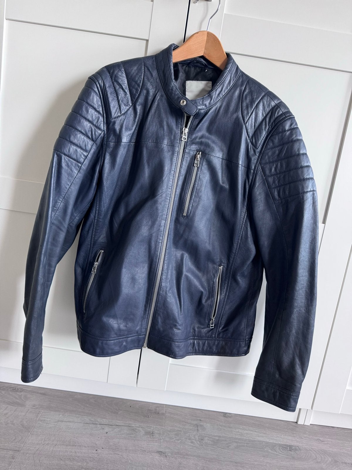 Goosecraft Leren Jas - Maat XL (valt als L), Ophalen of Verzenden, Gedragen, Maat 52/54 (L), Blauw
