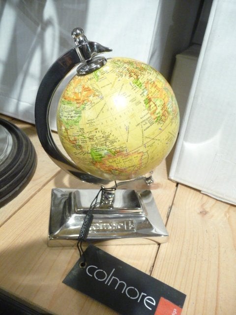 Nieuw Globe world wereldbol alu/ni 12 x 10 x 18 cm. Colmore., Ophalen of Verzenden, Object
