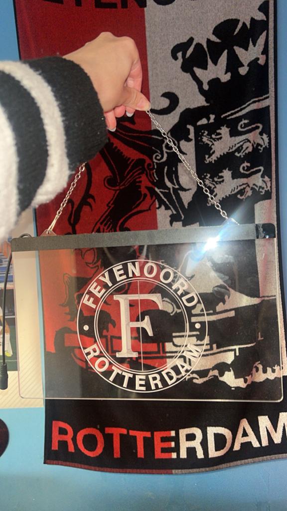 Feyenoord LED Lamp - Uniek en Sfeervol, Meerkleurig, Kunststof, Ophalen of Verzenden, Zo goed als nieuw