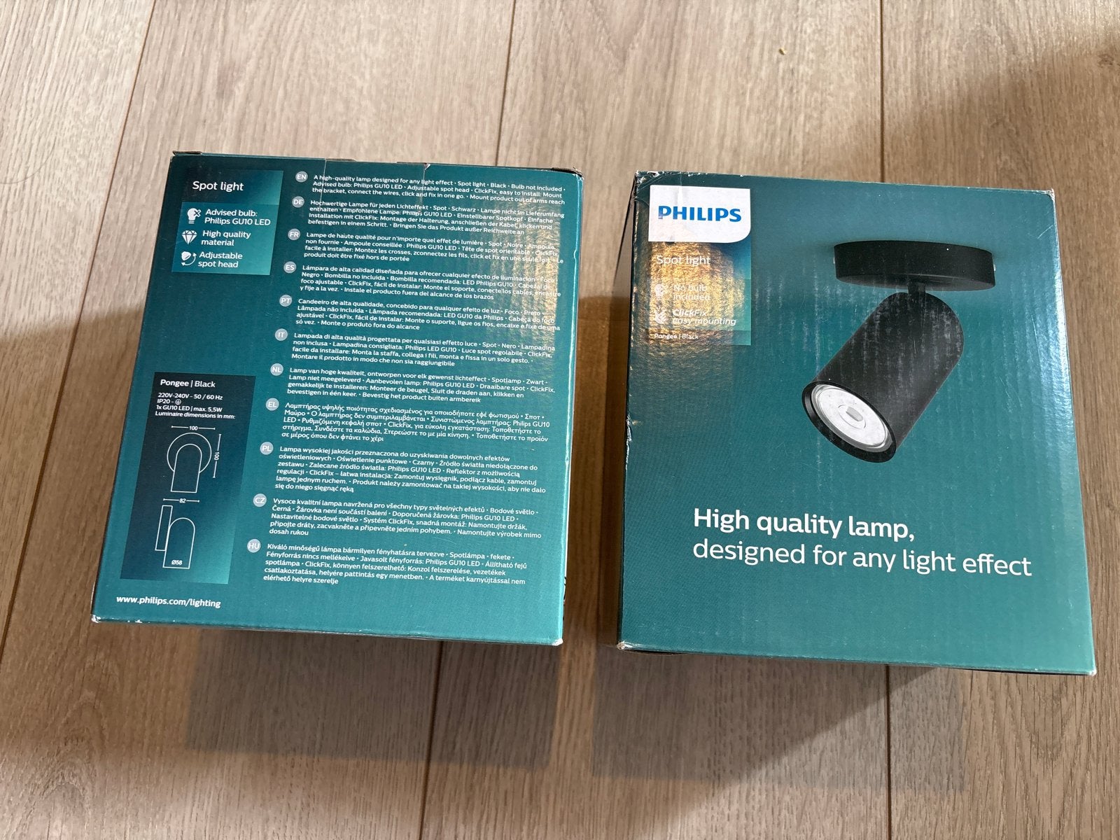 2x Philips Spot Light Zwart Pongee - Nieuw in doos, Ophalen, Nieuw, LED, Philips