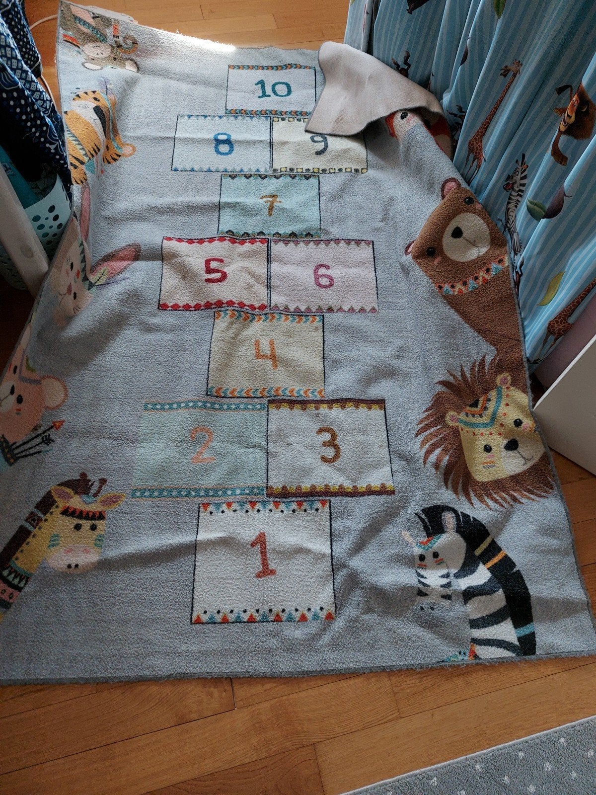 Vloerkleed Hinkelbaan Kinderkamer Speelkleed 140x200 cm, Ophalen, Gebruikt, 100 tot 150 cm, Kinderkamer, Speels, Dieren, Hinkelbaan
