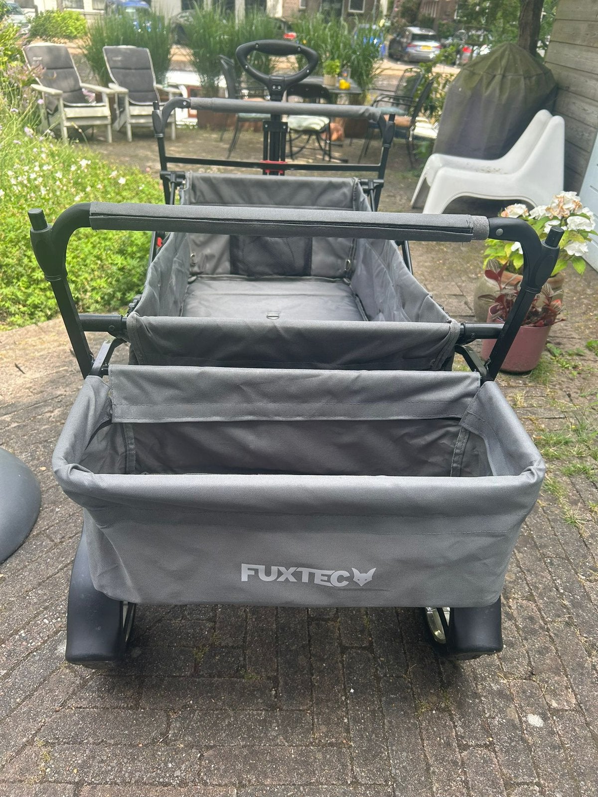 Bolderkar Fuxtec inklapbaar met regenhoes, Ophalen, Zo goed als nieuw