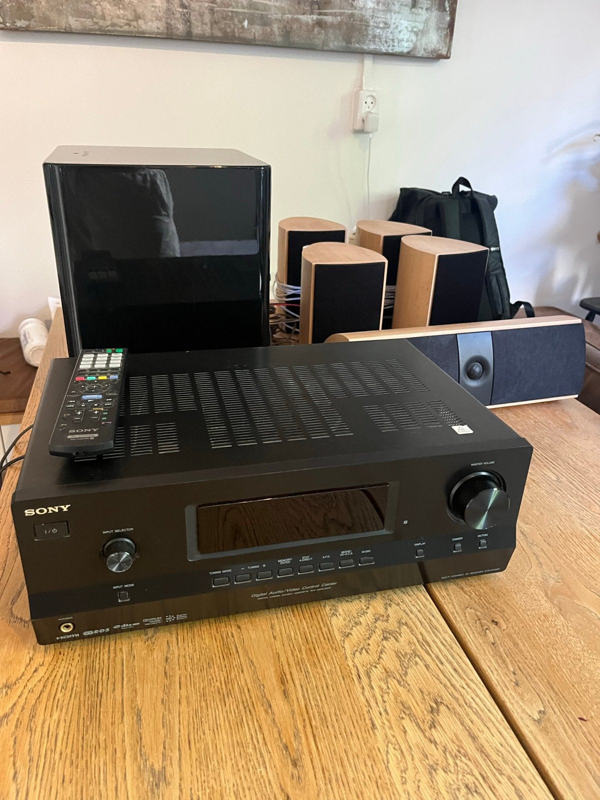 Super Home Cinema Set: Sony 7.1 receiver met 5.1 speakers, Ophalen, 7.1-systeem, Gebruikt, 70 watt of meer