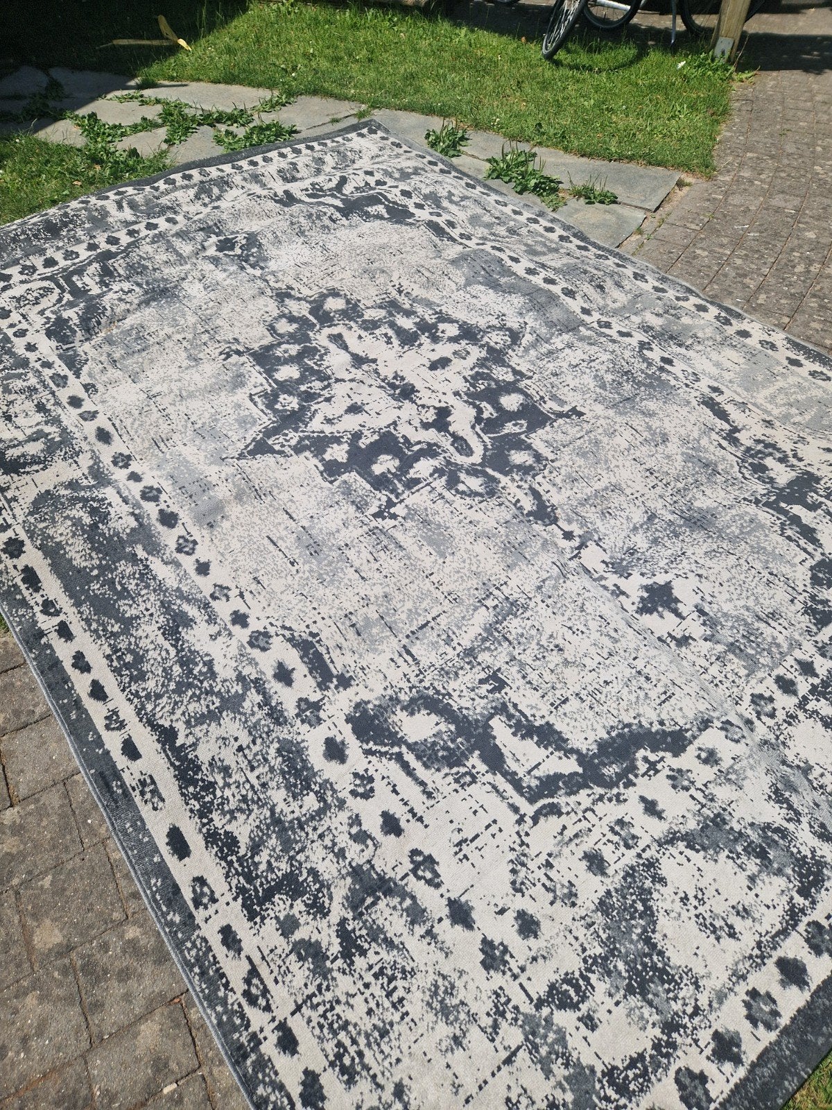 Vloerkleed vintage grijs groot!, Ophalen, Gebruikt, 200 cm of meer, 200 cm of meer