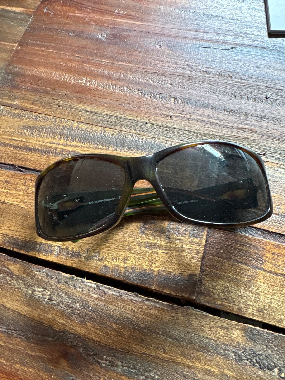 D&G Dolce & Gabbana Zonnebril - Bruin/Groen, Gebruikt, Zonnebril, Bruin, Ophalen of Verzenden
