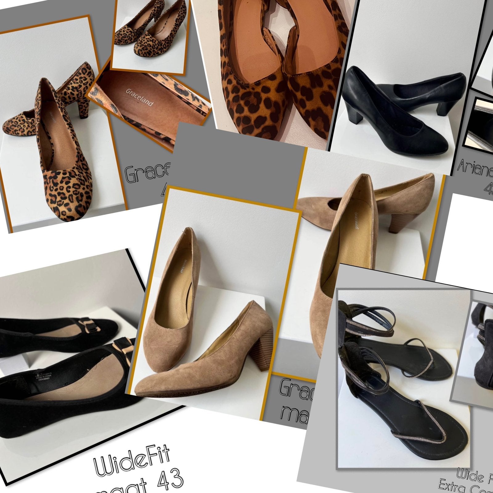 6 paar damesschoenen maat 43 voor 20,-, Ophalen, Zo goed als nieuw, Zwart, Sneakers of Gympen