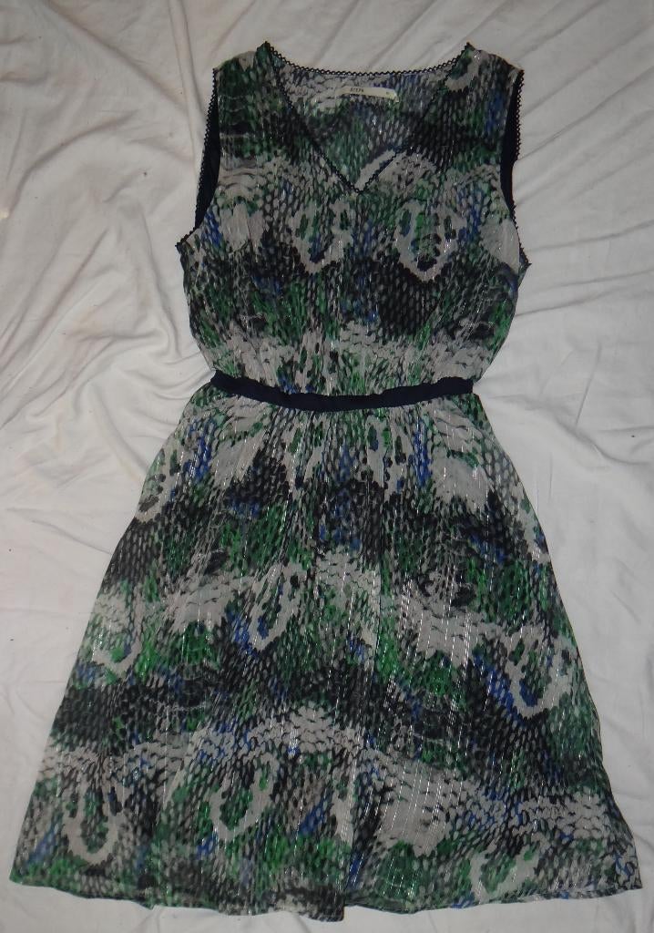 Leuke groen/blauw/witte STEPS jurk met slangenprint, Knielengte, Steps, Gedragen, Groen