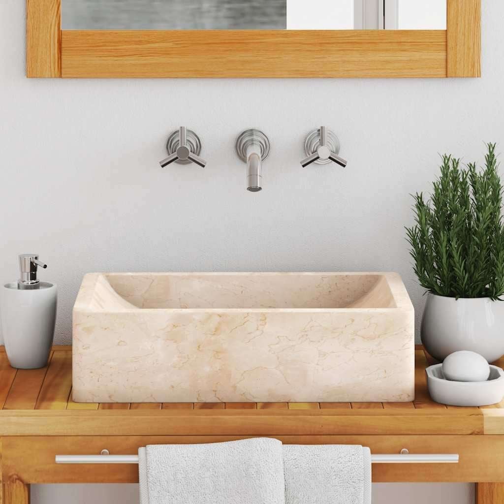 Gootsteen 45x30x12 cm marmer hoogglans crème GRATIS BEZORGD!, Verzenden, Overige typen, Nieuw, Nvt