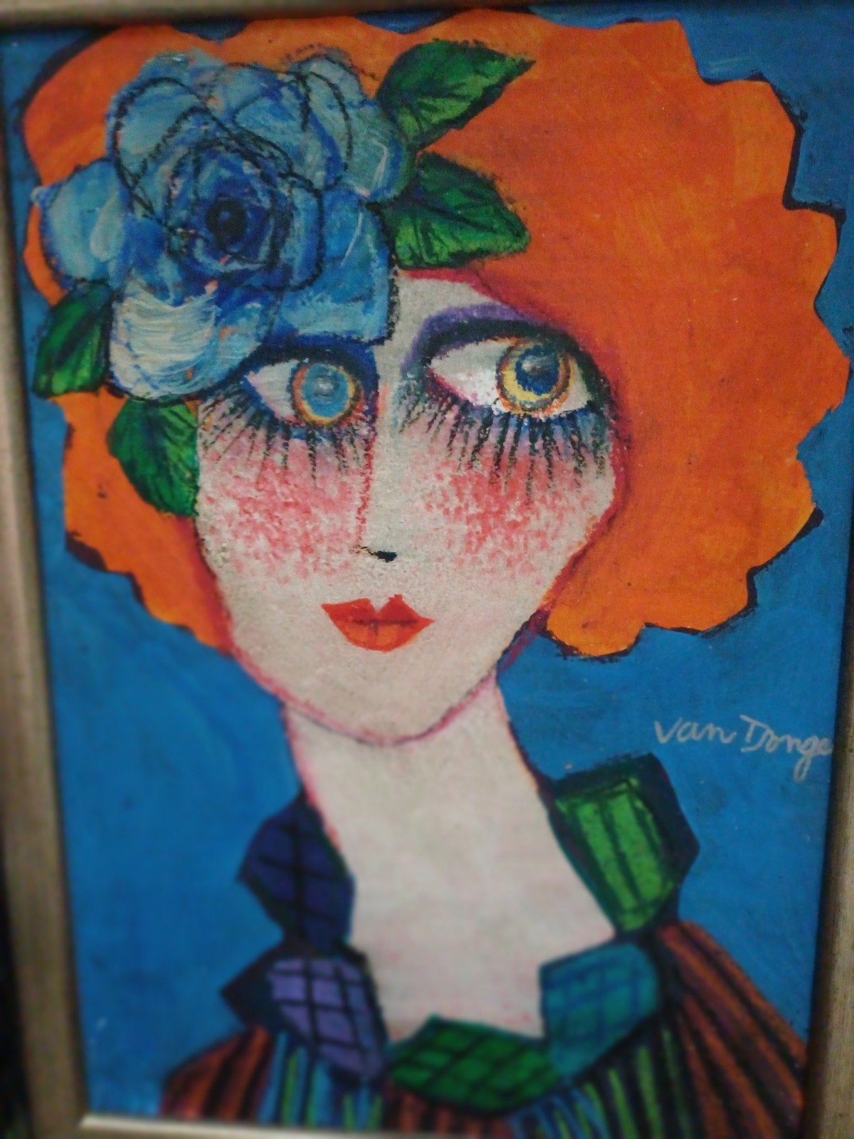 9 moderne schilderijtjes gesigneerd van Dongen, Ophalen of Verzenden