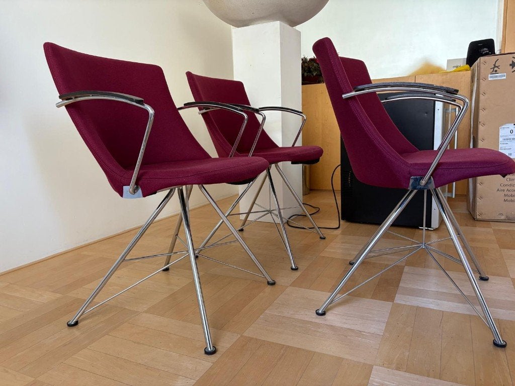 6 x design stoelen - Indecom by Just Meyer, Ophalen, Zo goed als nieuw, Rood, Vijf, Zes of meer stoelen
