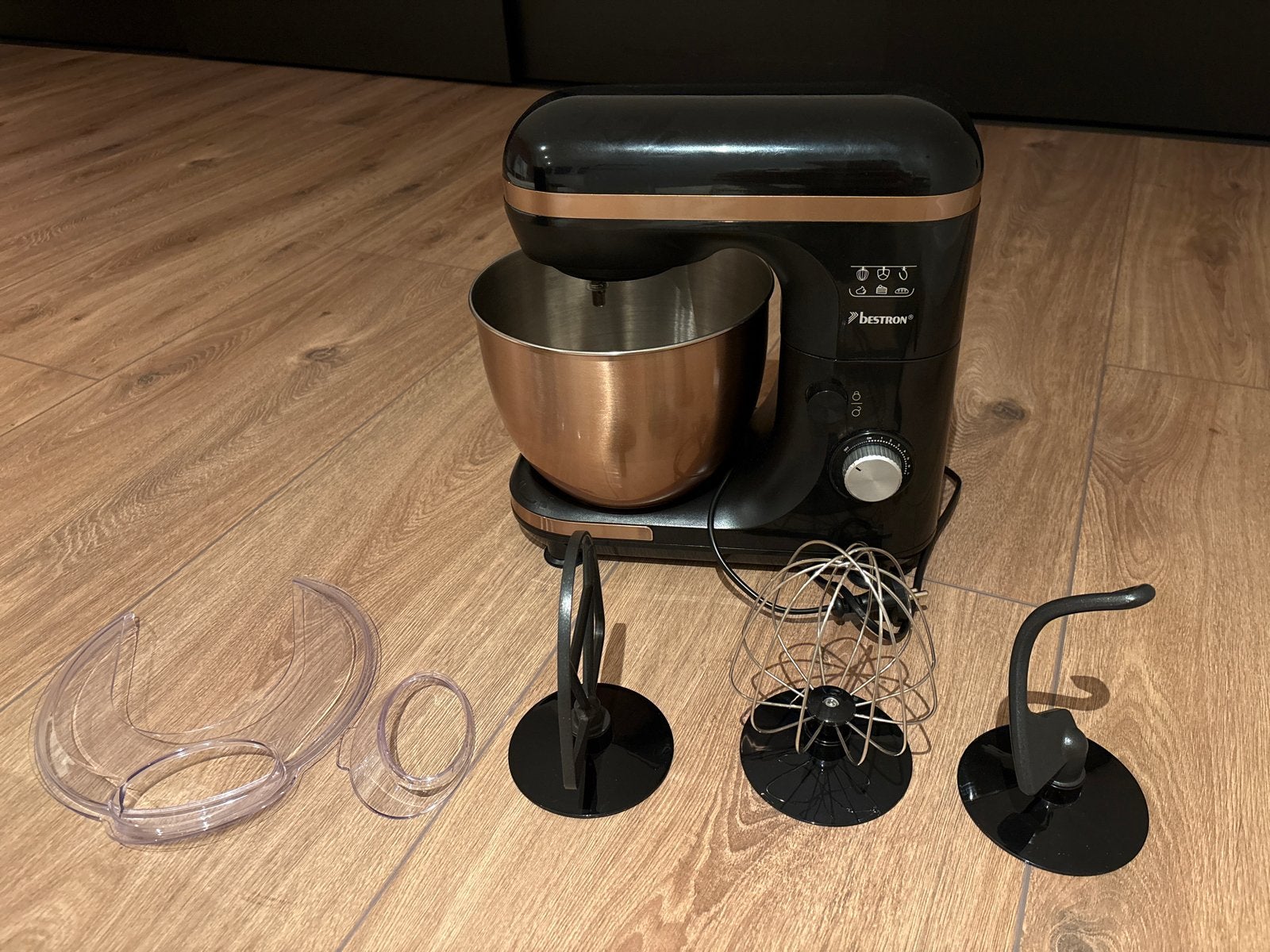 Bestron Copper Collection Keukenmachine Zwart/Koper, 4 liter of meer, Ophalen, Zo goed als nieuw, 3 snelheden of meer