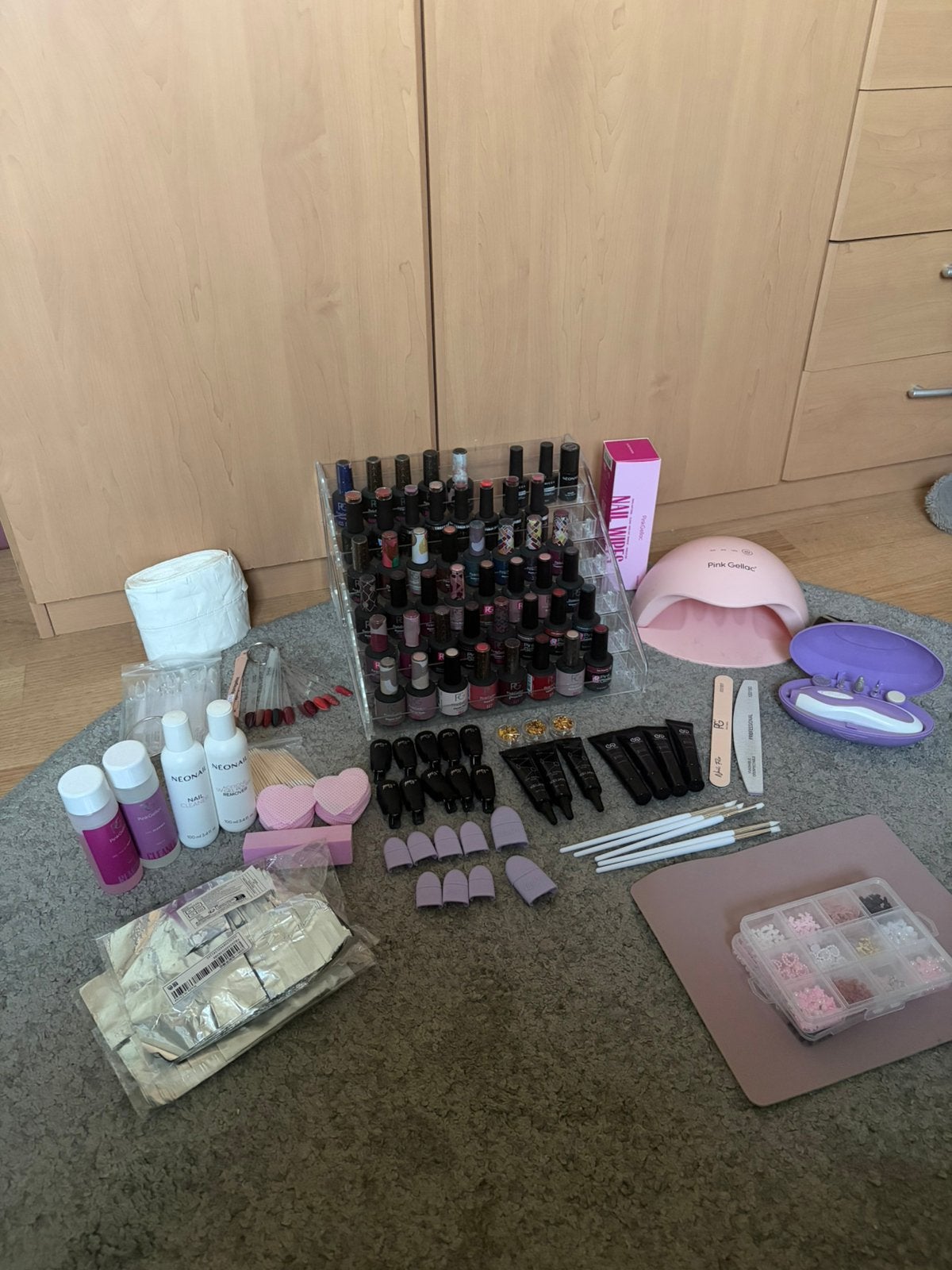 Complete Pink gellak set, UV/LED lamp, Starterspakket, Overige kleuren, Ophalen of Verzenden, Zo goed als nieuw, Handen en Nagels