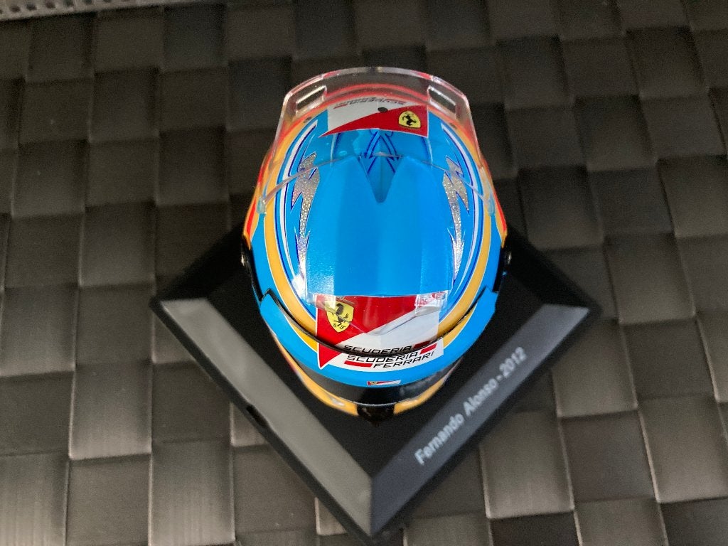 ✅ Fernando Alonso 2012 1:5 helm Ferrari F1 Spark Formule 1, Verzamelen, Ophalen of Verzenden, Nieuw, Formule 1