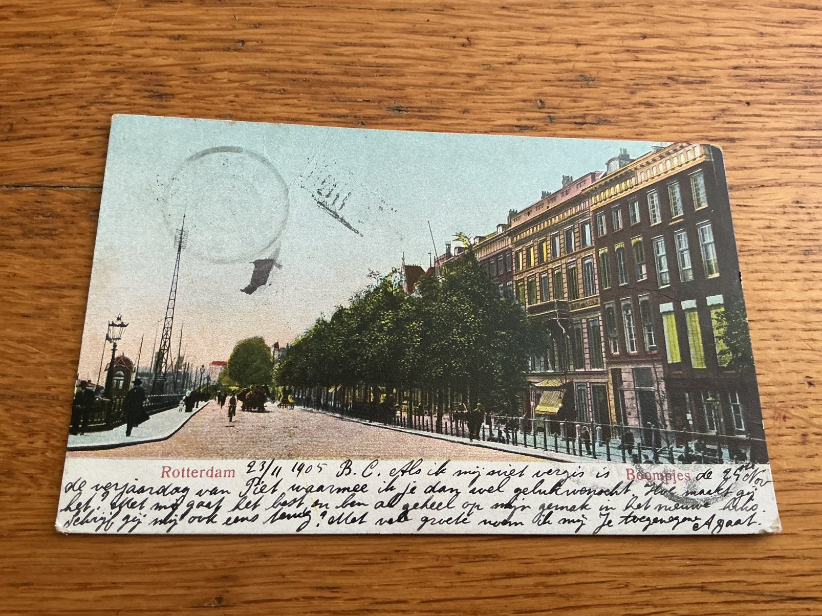 107 Rotterdam Boompjes lantaarnpaal, Ophalen of Verzenden, Voor 1920, Zuid-Holland