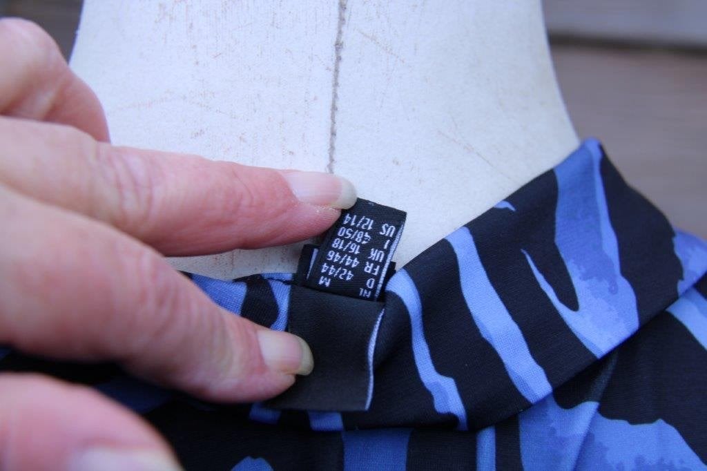 Doorknoopjurk zwart/ blauw Yoek mt 42/44 Vaste prijs, Yoek, Zwart, Maat 42/44 (L), Ophalen of Verzenden