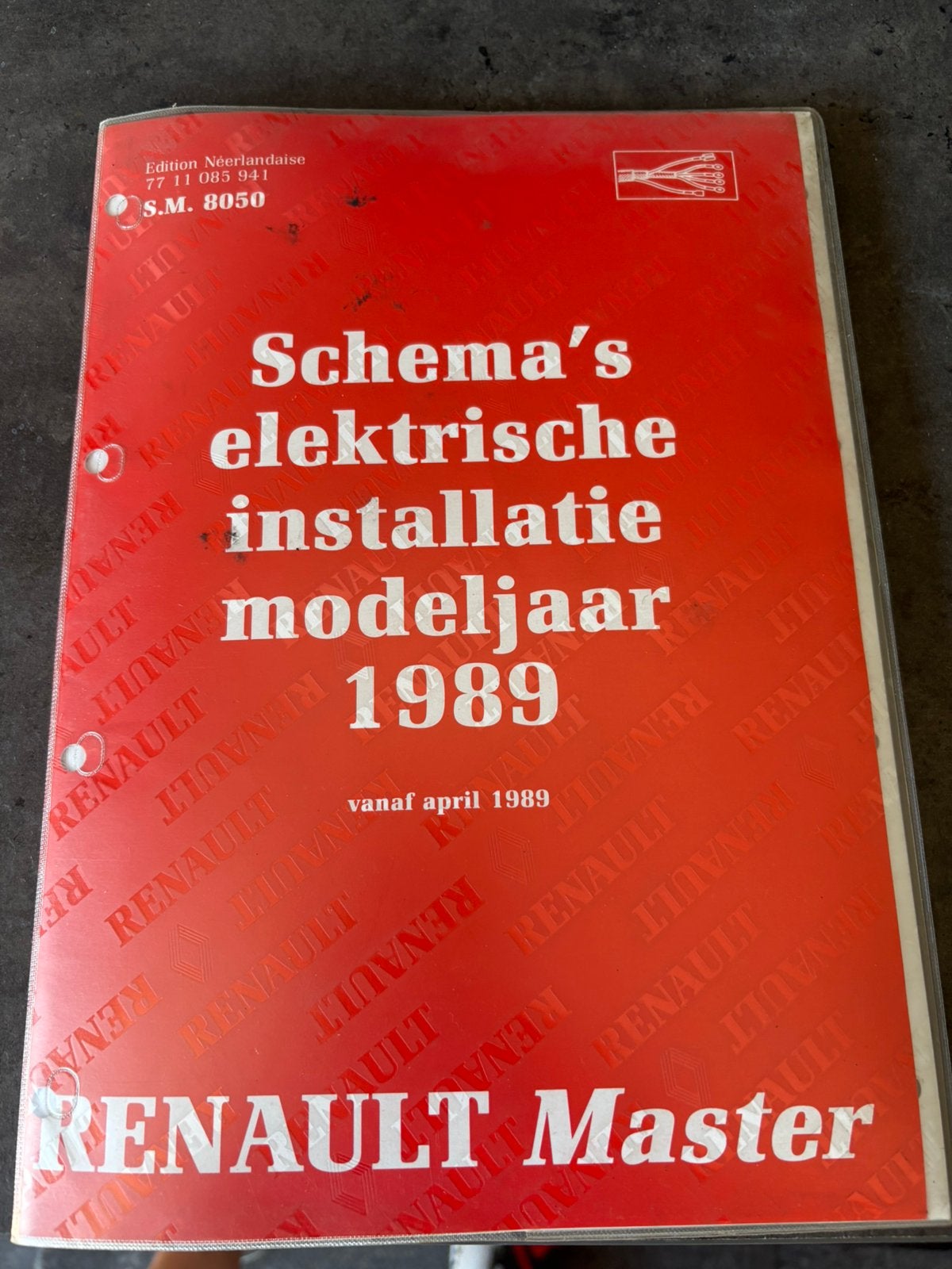 Schema  boek elektrische installatie Renault Master 1989, Ophalen of Verzenden, Alpha, Zo goed als nieuw, HBO