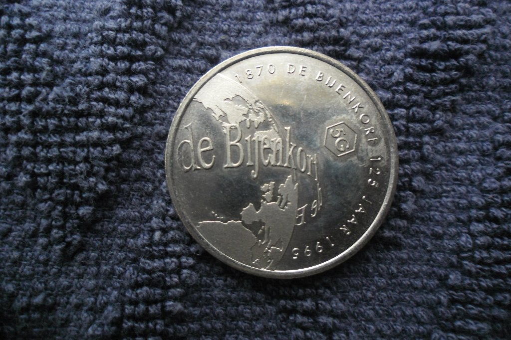 De Bijenkorf munt (125 jaar), Koning Willem III, 5 gulden, Zilver, Ophalen of Verzenden