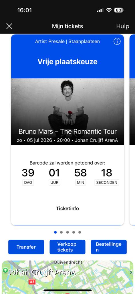 3 staanplaatsen voor Bruno Mars - The Romantic Tour - 5 juli, Drie personen of meer, Juli