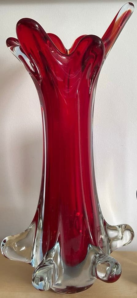 Murano Italy glas kunst vaas 70’s, Verzenden