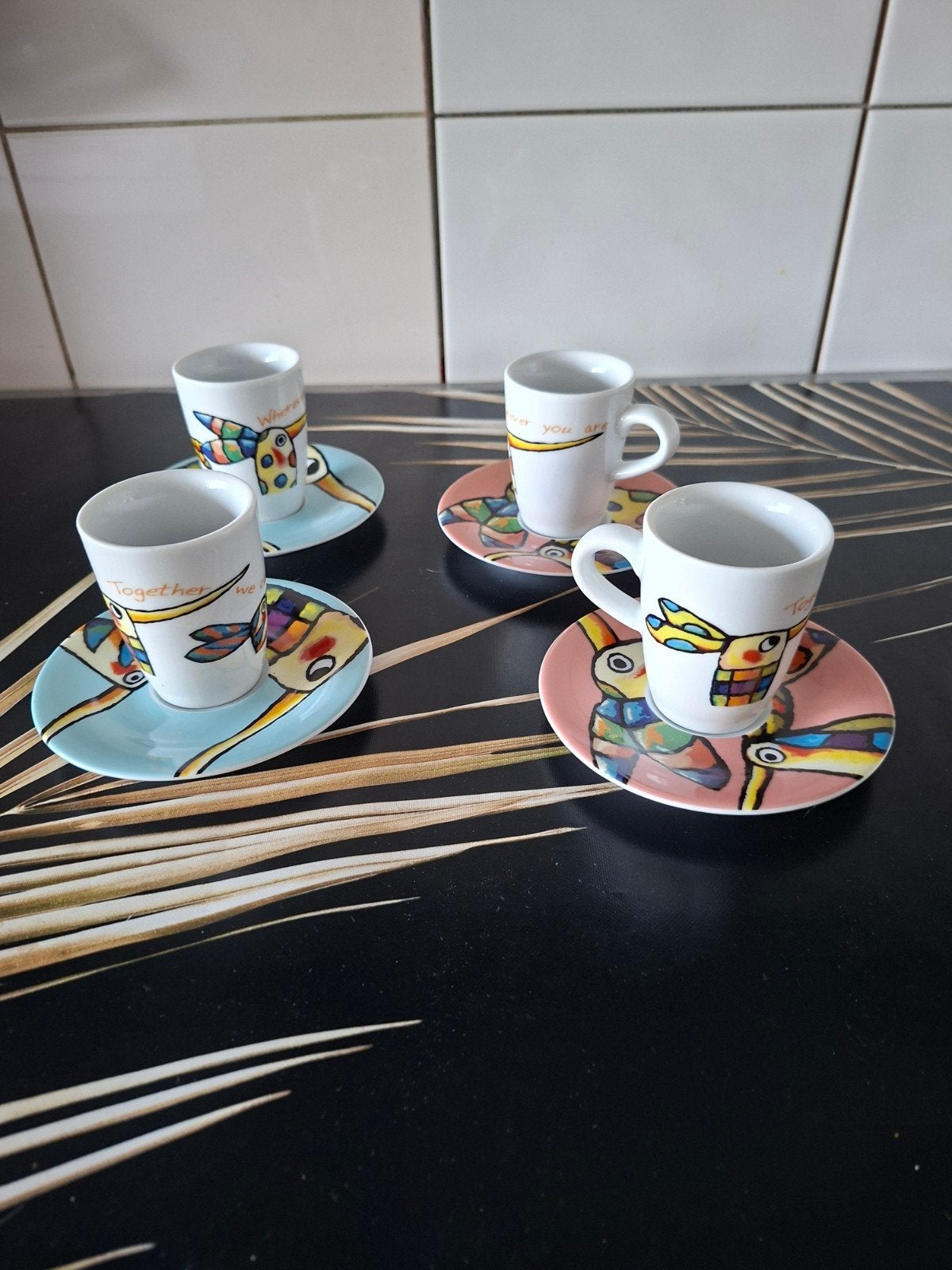 4 Kahla Germany espresso kopjes met schotels - De Vitalis, Ophalen, Nieuw, Overige stijlen, Kop(pen) en/of Schotel(s)
