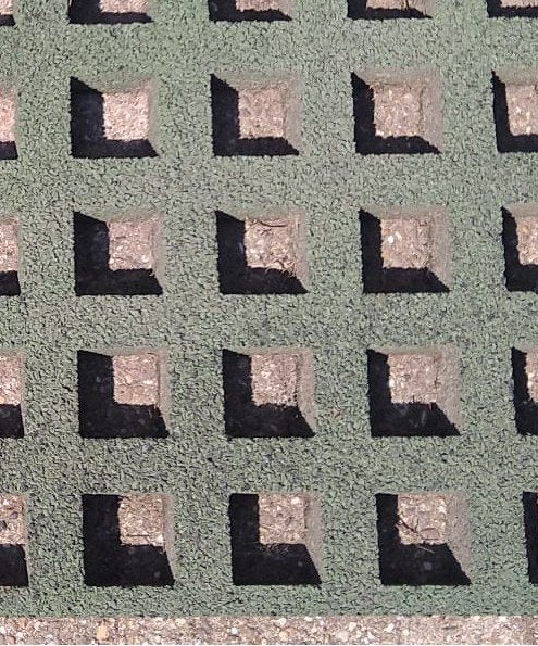 Groene rubberen grastegels 50x100x4,5 cm, Ophalen, Gebruikt, Overige typen, Rubber