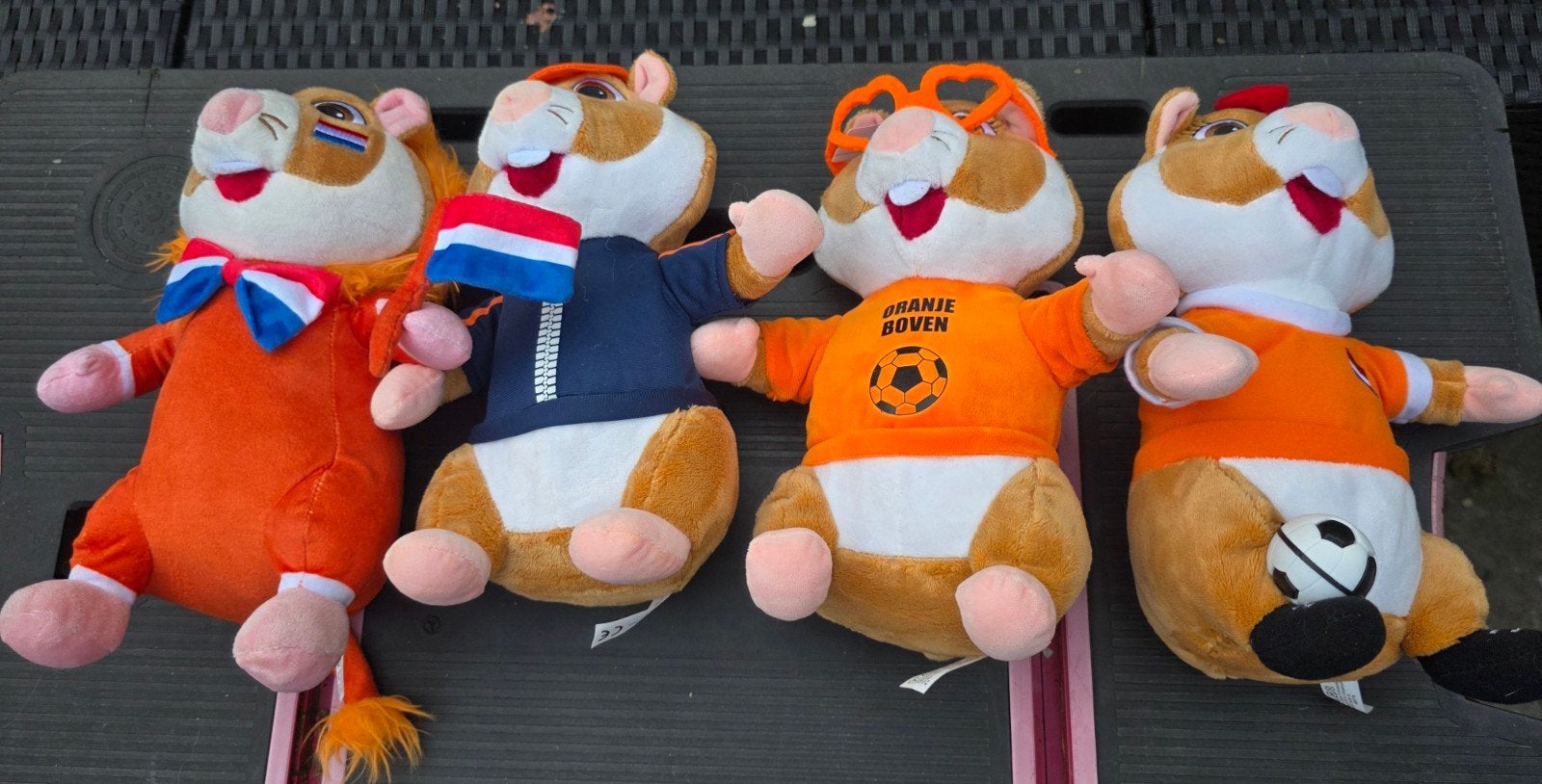 Oranje Hamsters Voetbal WK EK Mascottes Set van 7, Oranje, Gebruikt, Overige merken, Overige karakters