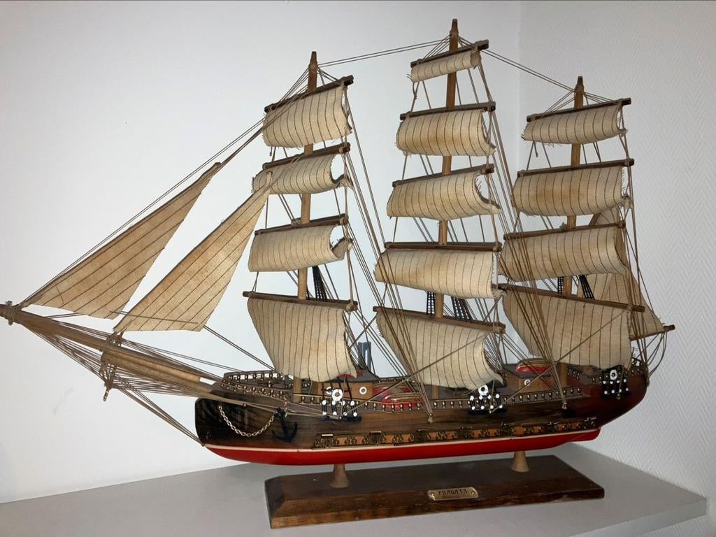 Mooi oud houten schip, zie foto's voor details!, Hobby en Vrije tijd, Modelbouw | Boten en Schepen, Ophalen