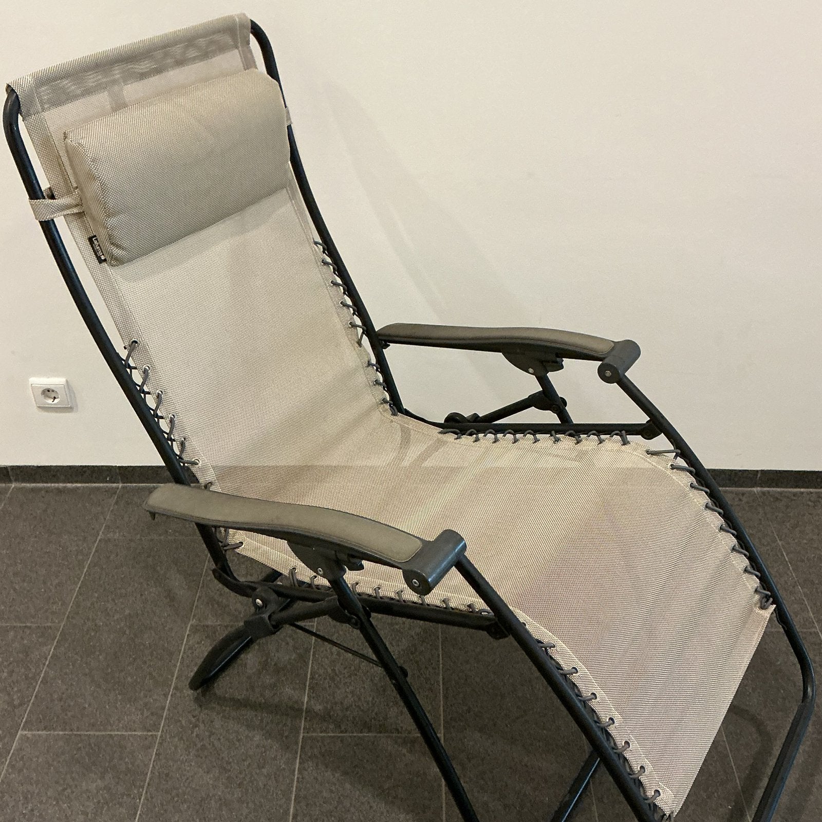 Lafuma R Clip Relaxstoel met nieuwe elastieken en doek, Ophalen, Gebruikt, Metaal, Inklapbaar