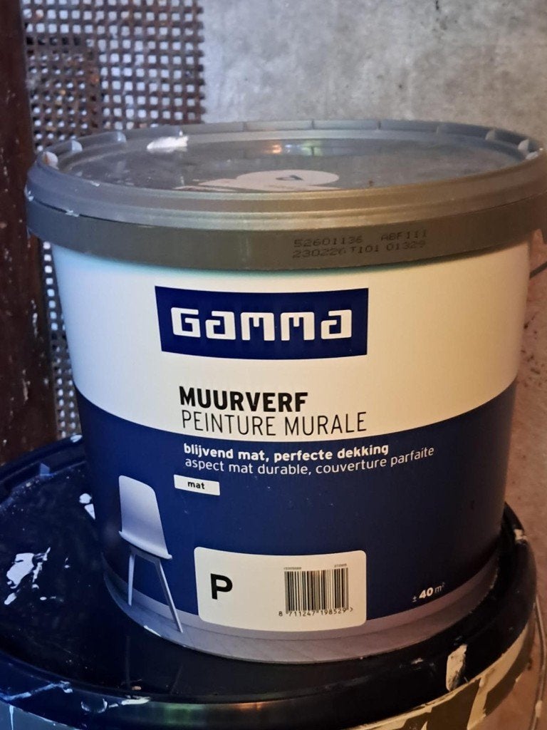 muurverf peinture murale blijvend mat 5 Liter, Doe-het-zelf en Verbouw, Ophalen, 5 tot 10 liter, Nieuw, Verf