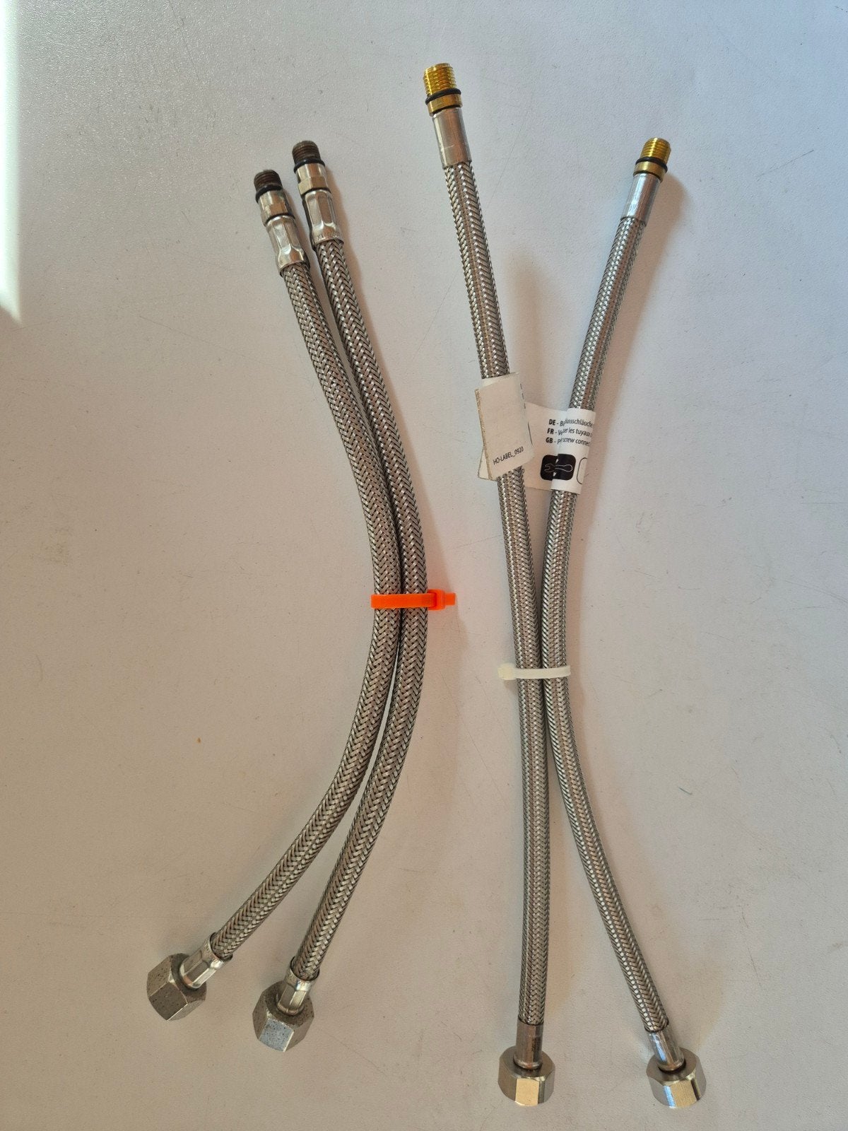 NIEUW 2 setjes Flexibele Kraanslangen M10 x 3/8" 35cm - RVS, Ophalen of Verzenden, Nieuw, Rvs, Kraan