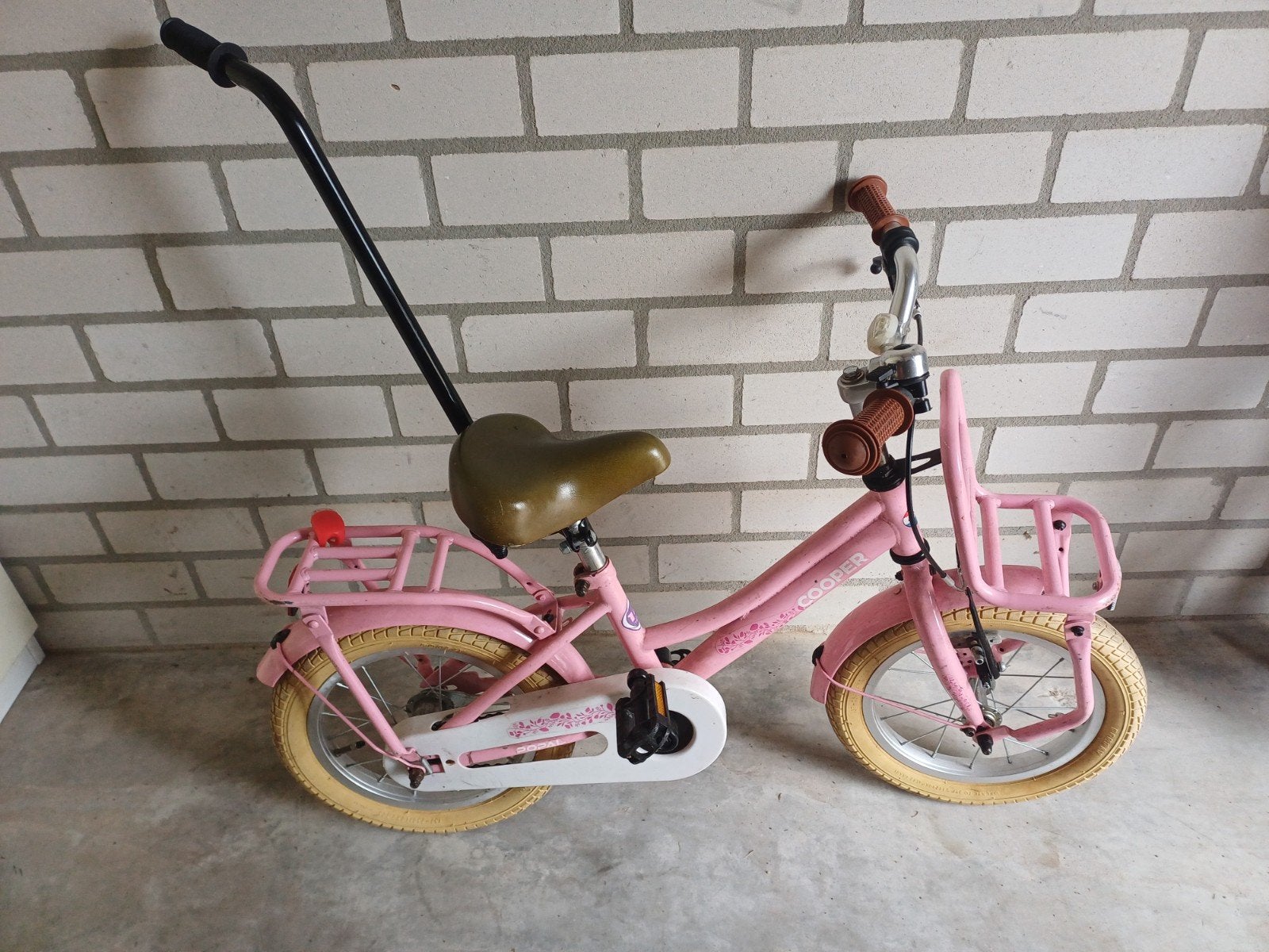 Popal Cooper meisjesfiets 14 inch, Fietsen en Brommers, Ophalen, Terugtraprem, Zijwieltjes, Gebruikt